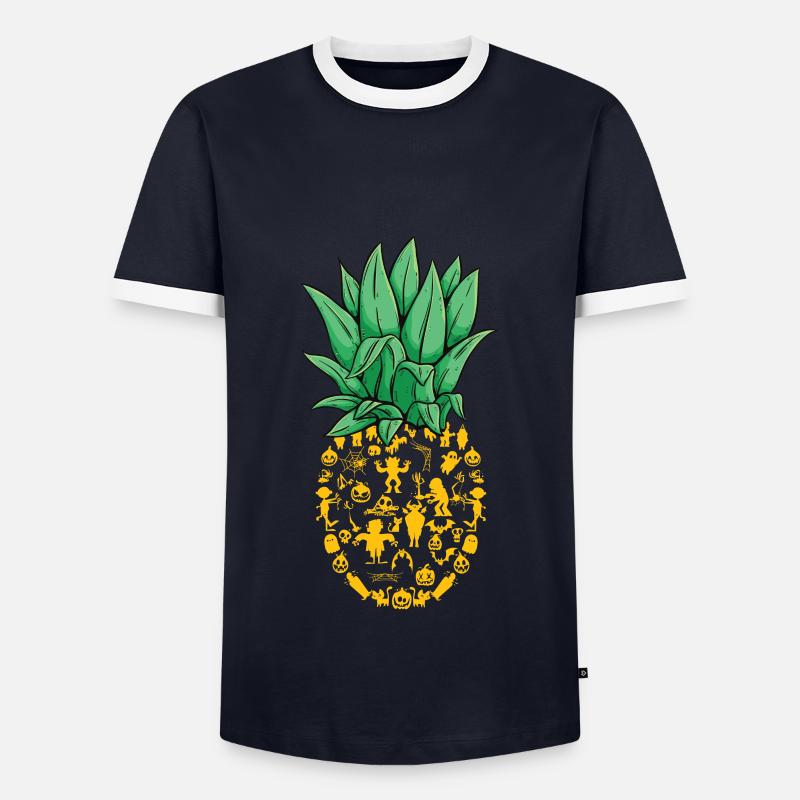 Pineapple - Men's Ringer Shirt - navy/white 