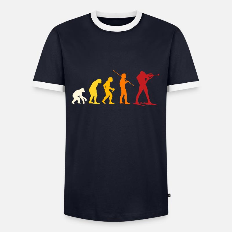 Biathlon Evolution - Men's Ringer Shirt - navy/white 