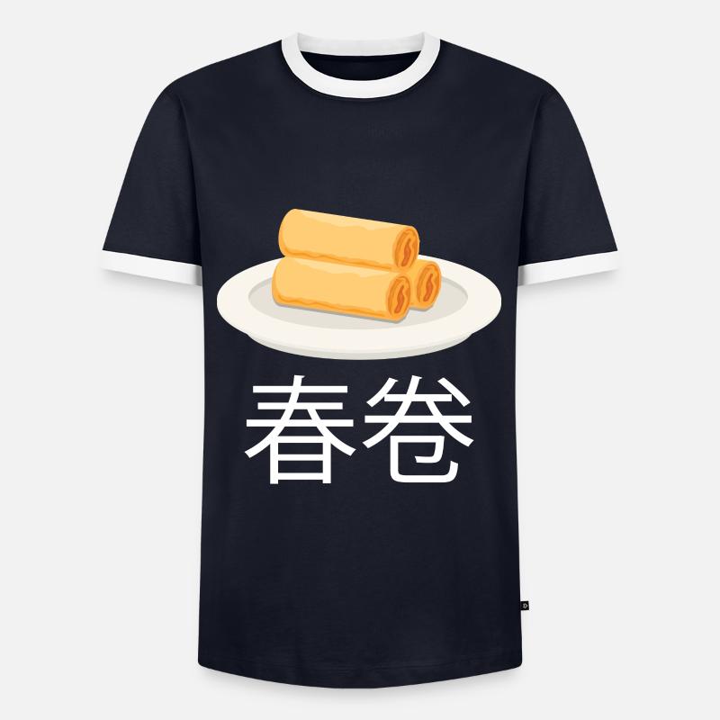 Spring Rolls - Men's Ringer Shirt - navy/white 