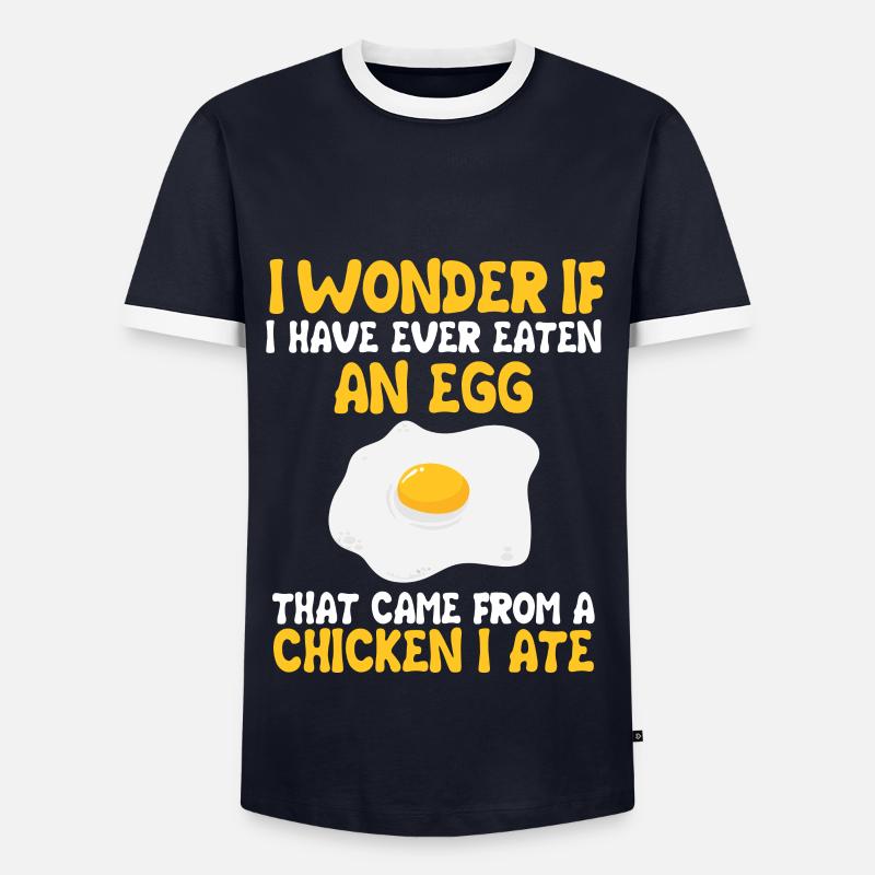 Eier Und Hühner Geschenk - Männer Kontrast-T-Shirt - Navy/Weiß