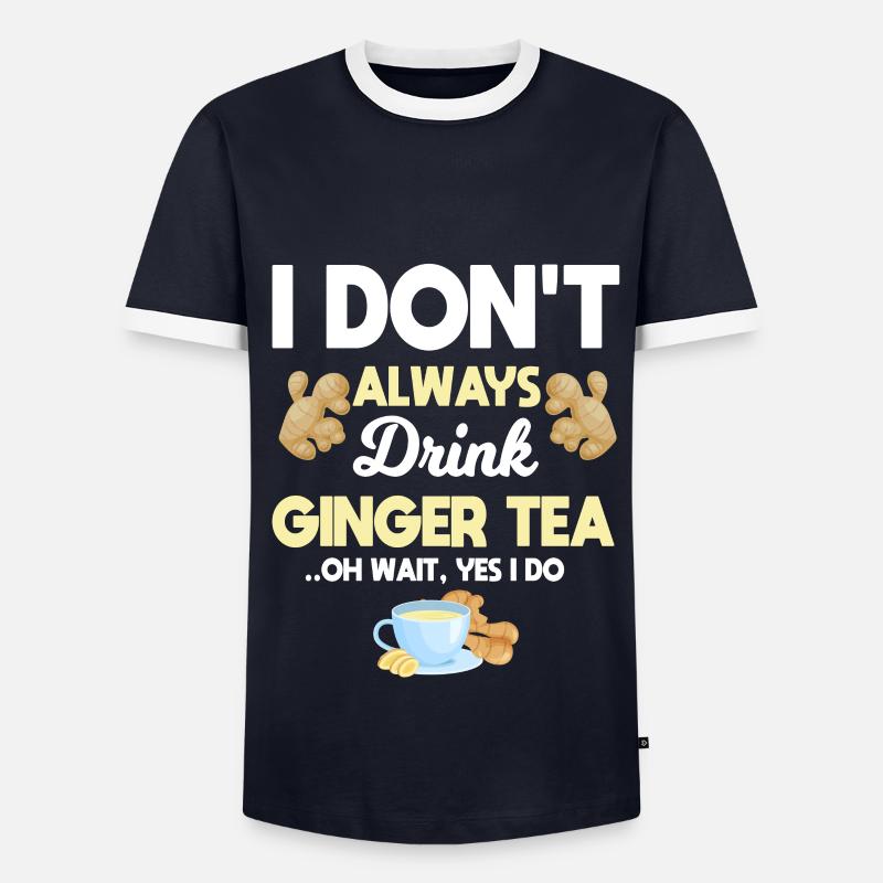 Ingwer Tee - Männer Kontrast-T-Shirt - Navy/Weiß