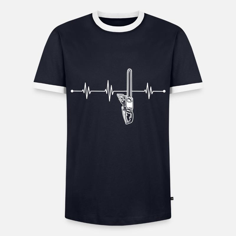 Chainsaw - Men's Ringer Shirt - navy/white 