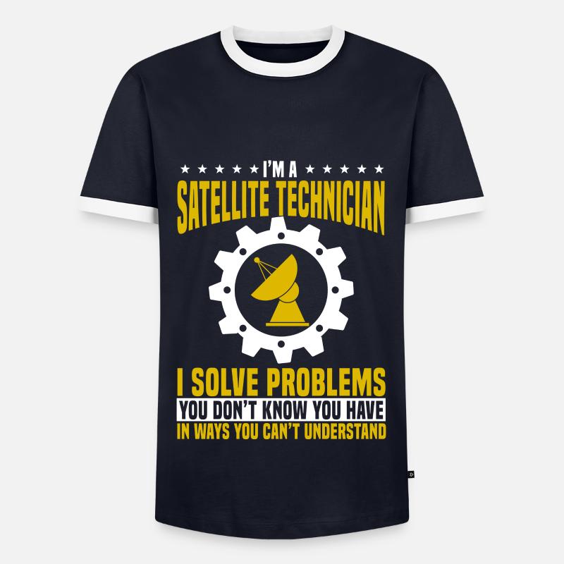 Satellite Technician - Men's Ringer Shirt - navy/white 