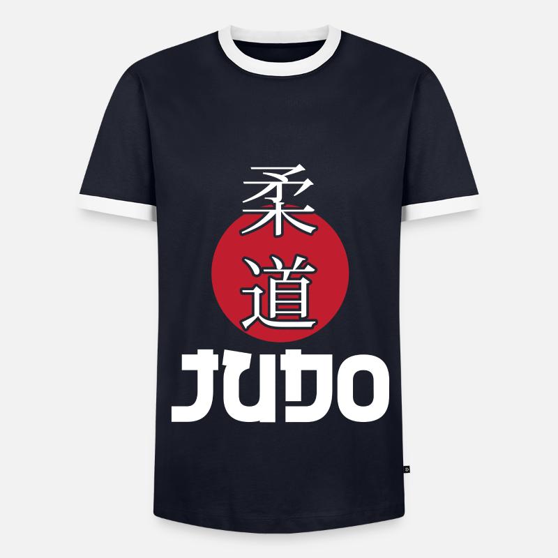Judo - Männer Kontrast-T-Shirt - Navy/Weiß 