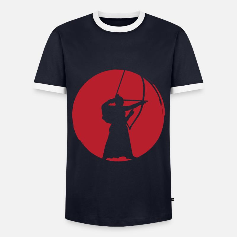 Kyudo Gift - Men's Ringer Shirt - navy/white 
