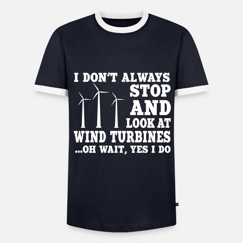 Wind turbines - Men's Ringer Shirt - navy/white 