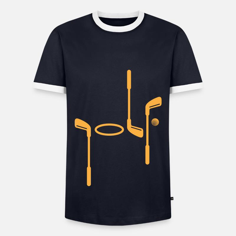 Golf - Männer Kontrast-T-Shirt - Navy/Weiß 