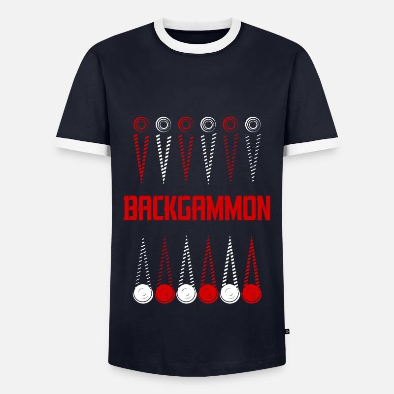 Backgammon - Männer Kontrast-T-Shirt - Navy/Weiß