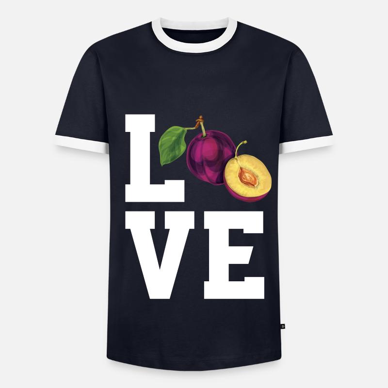 Dear plums - Men's Ringer Shirt - navy/white