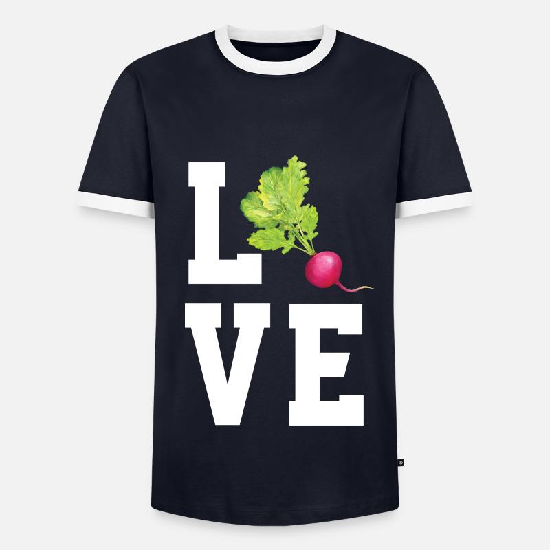 Ich LIebe Radieschen - Männer Kontrast-T-Shirt - Navy/Weiß 