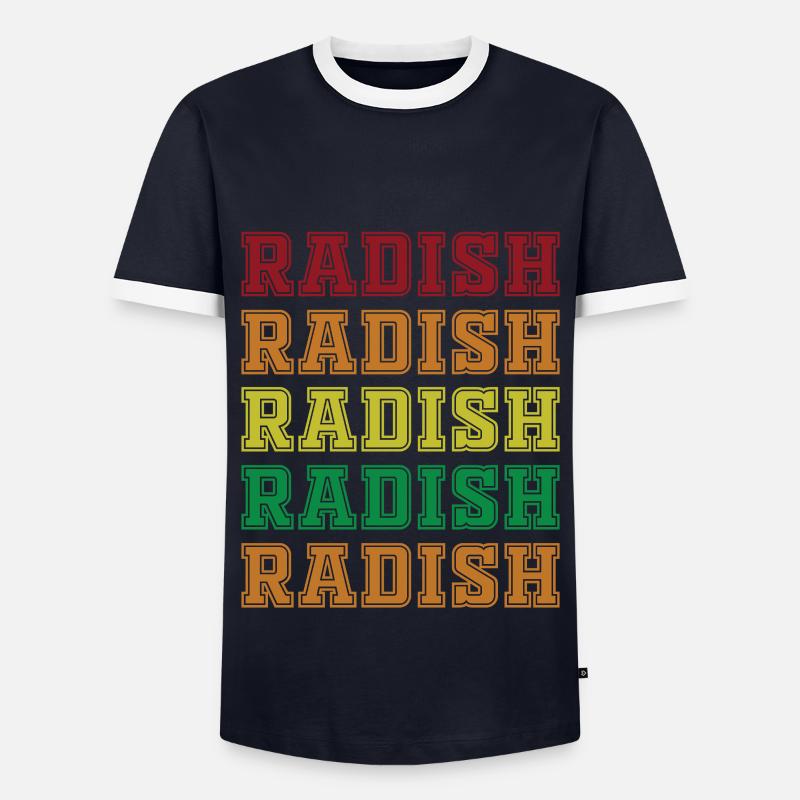 Radieschen - Männer Kontrast-T-Shirt - Navy/Weiß