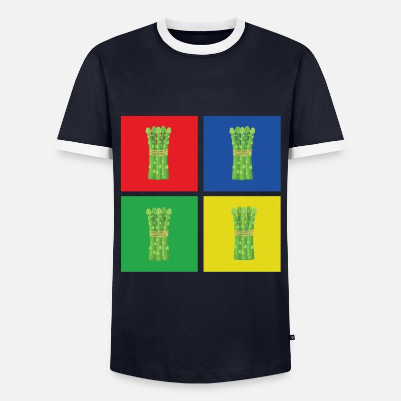 Spargel Geschenk - Männer Kontrast-T-Shirt - Navy/Weiß