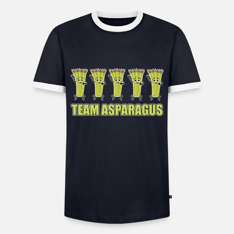 Team Spargel - Männer Kontrast-T-Shirt - Navy/Weiß