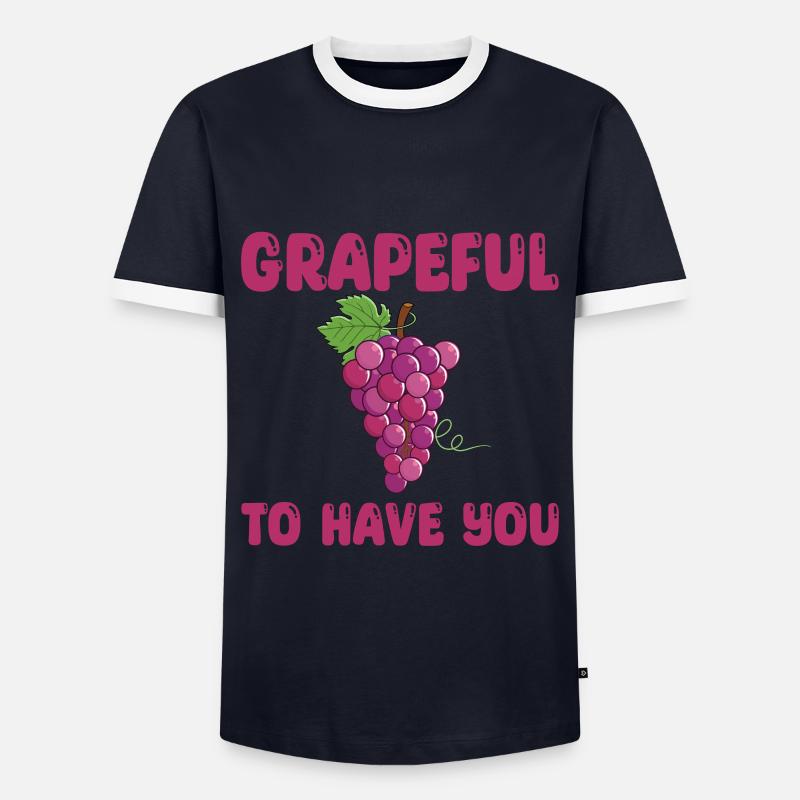 Red grapes pun - Men's Ringer Shirt - navy/white