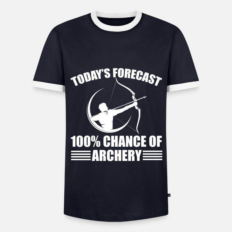 Fun Archery Design - Men's Ringer Shirt - navy/white 