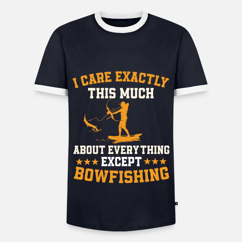Bogenfischen Spruch - Männer Kontrast-T-Shirt - Navy/Weiß 