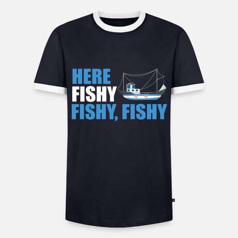 Fischkutter - Männer Kontrast-T-Shirt - Navy/Weiß