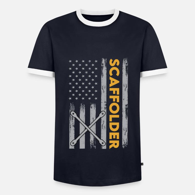 États-Unis Échafaudage Échafaudage Échafaudage - T-shirt contrasté Homme - marine/blanc 