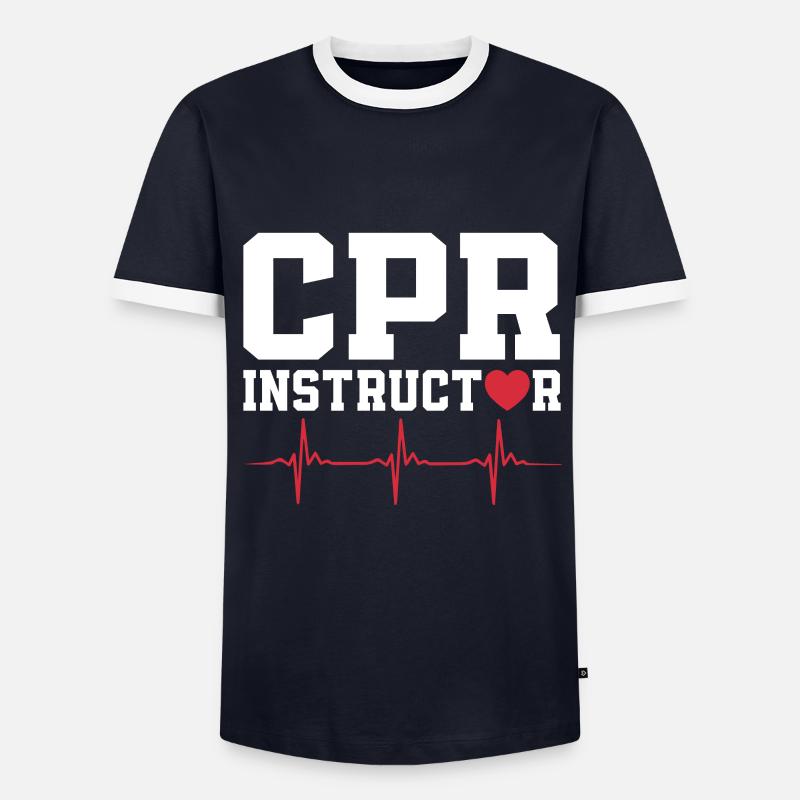 Instructeurs CPR - T-shirt contrasté Homme - marine/blanc 