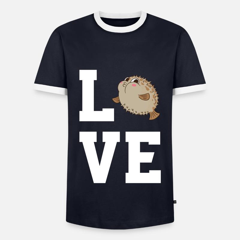 Cher poisson-globe - T-shirt contrasté Homme - marine/blanc