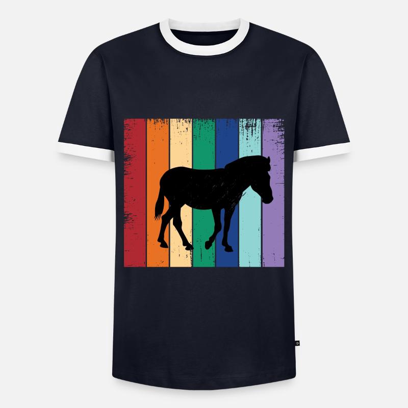 Zebra - Männer Kontrast-T-Shirt - Navy/Weiß