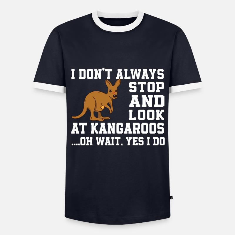 Funny Kangaroo Saying - Men's Ringer Shirt - navy/white 