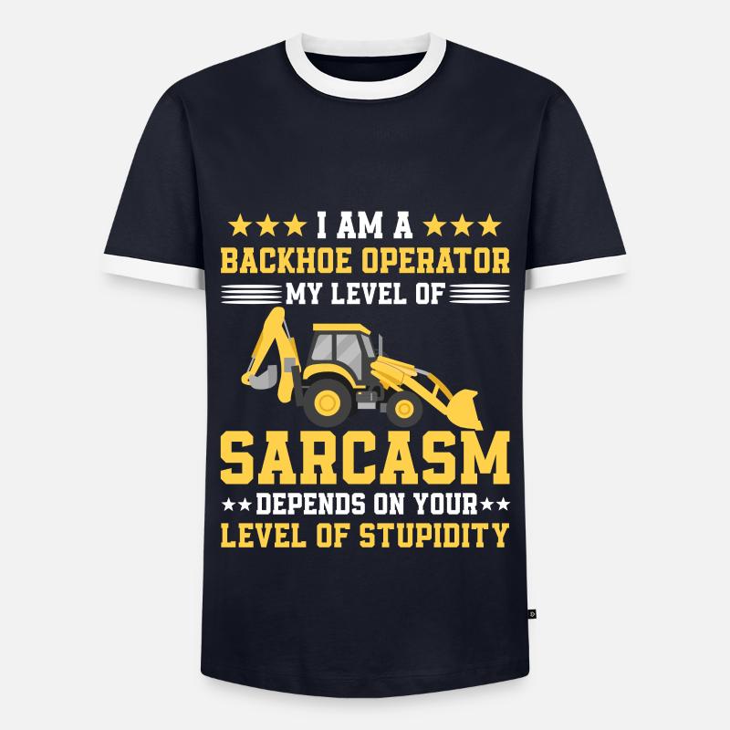 Backhoe loader - Men's Ringer Shirt - navy/white 