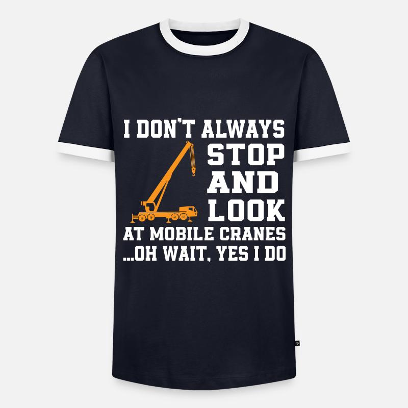 Mobile crane lovers - Men's Ringer Shirt - navy/white