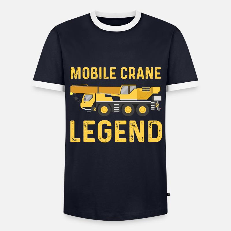 Mobile crane legend - Men's Ringer Shirt - navy/white 