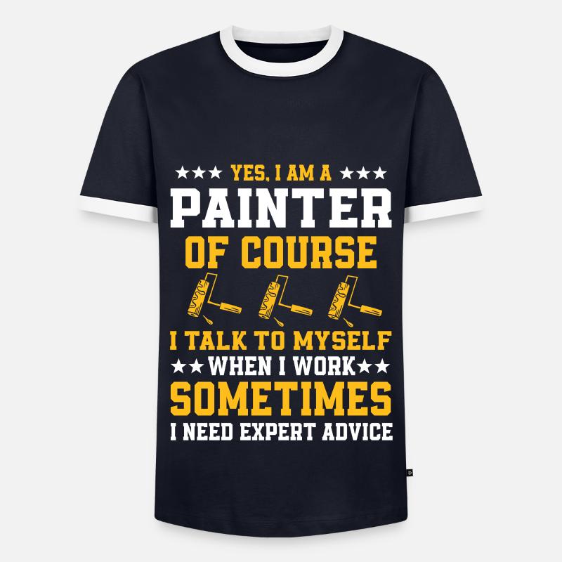 Funny painter saying - Men's Ringer Shirt - navy/white 
