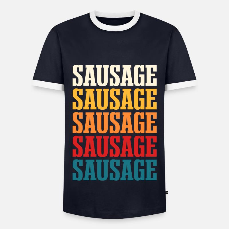 Wurst - Männer Kontrast-T-Shirt - Navy/Weiß