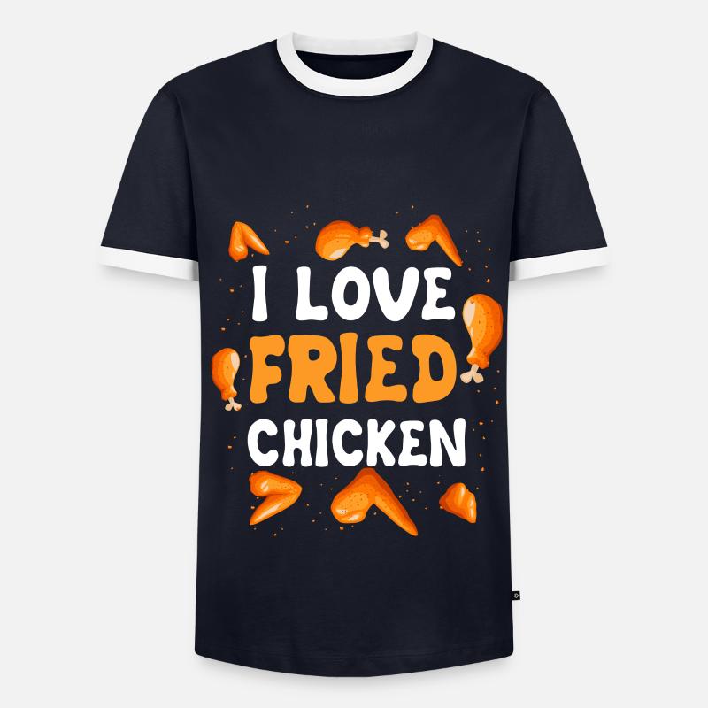 I love fried chicken - Men's Ringer Shirt - navy/white 