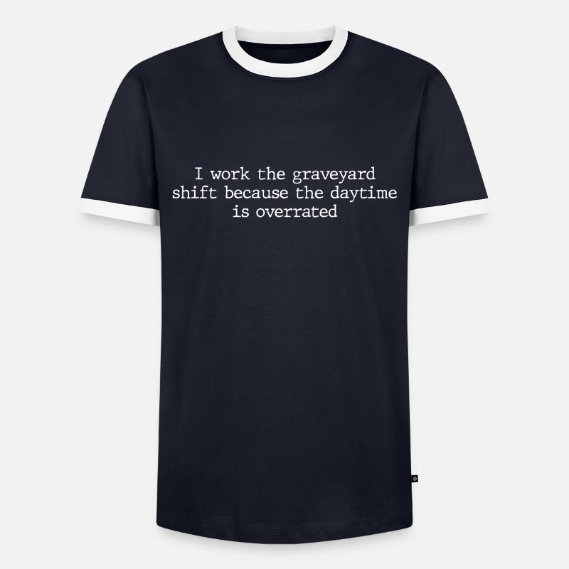 Night shift - Men's Ringer Shirt - navy/white