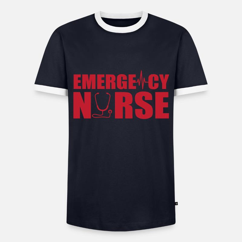 Notfallr Krankenschwester - Männer Kontrast-T-Shirt - Navy/Weiß 