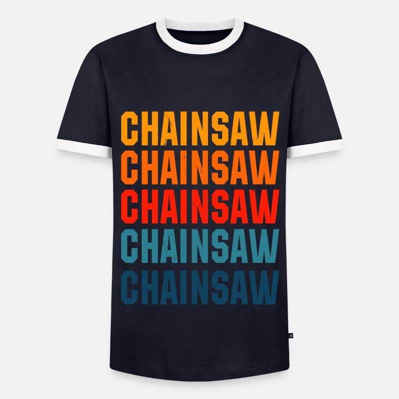 Chainsaw - Men's Ringer Shirt - navy/white