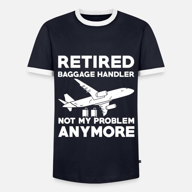 Baggage handler Retired Retirement - Men's Ringer Shirt - navy/white 