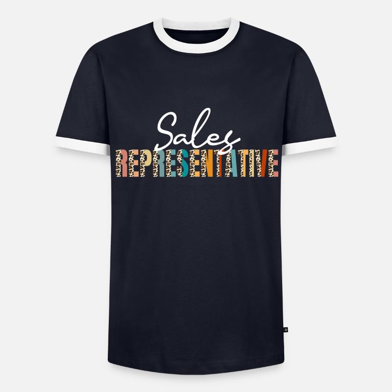 Sales representative - Men's Ringer Shirt - navy/white