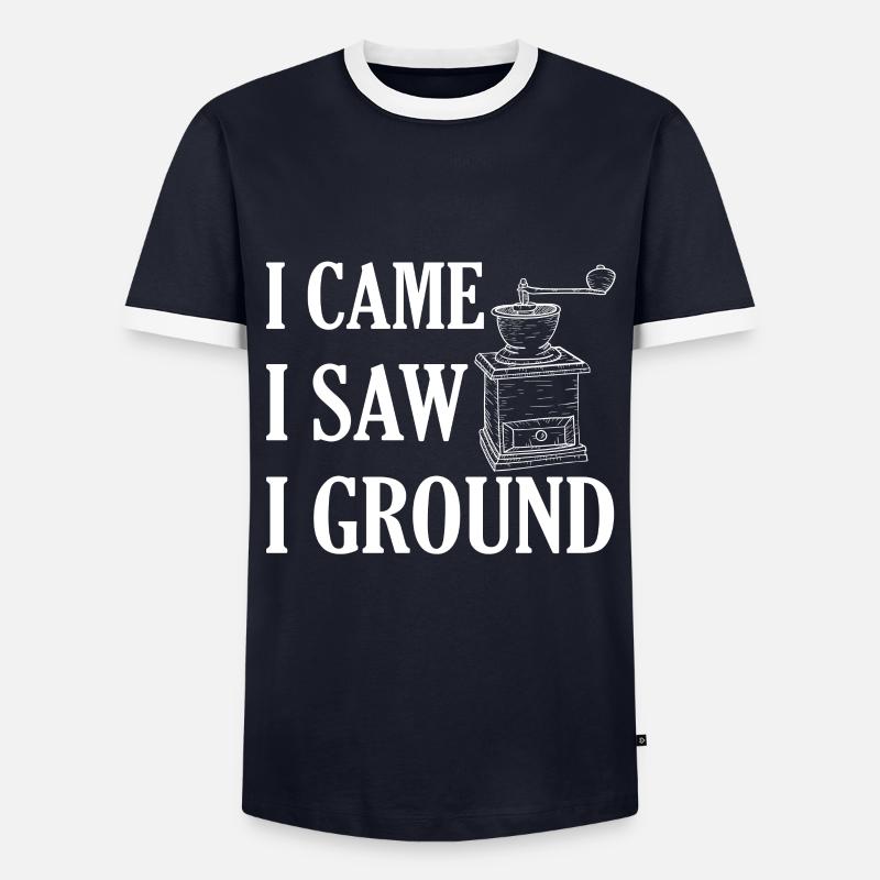 Kaffeemühle - Männer Kontrast-T-Shirt - Navy/Weiß 