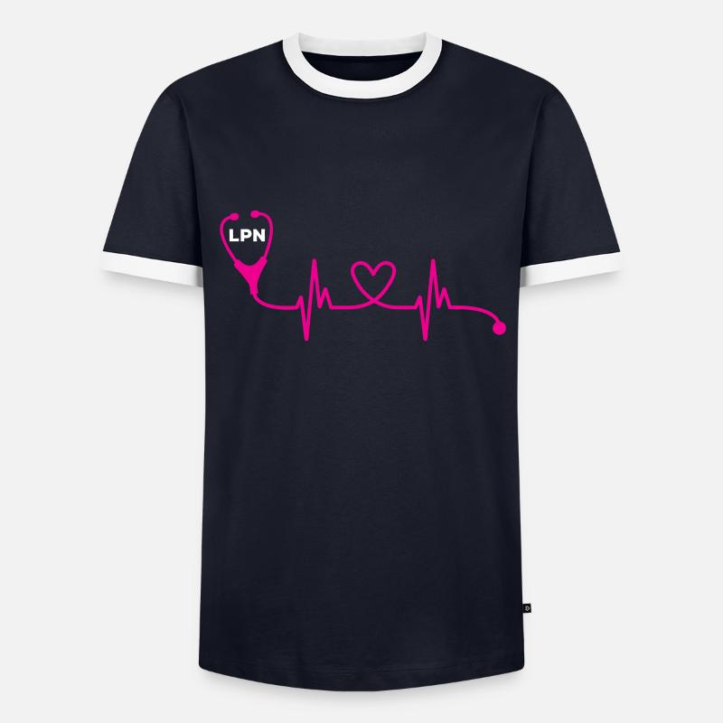 LPN - Männer Kontrast-T-Shirt - Navy/Weiß