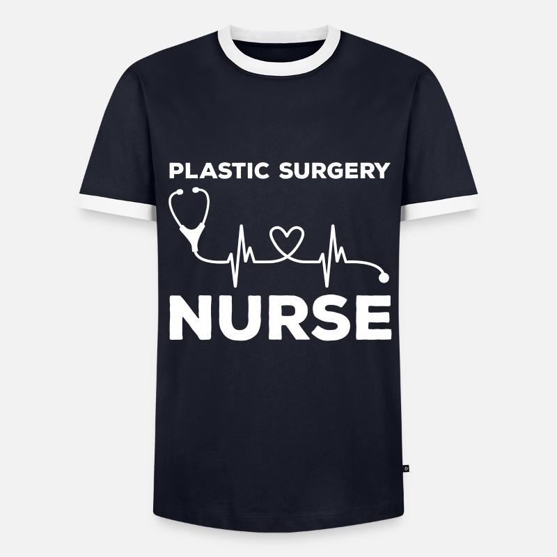 Plastische Chirurgie Krankenschwester Geschenkidee - Männer Kontrast-T-Shirt - Navy/Weiß