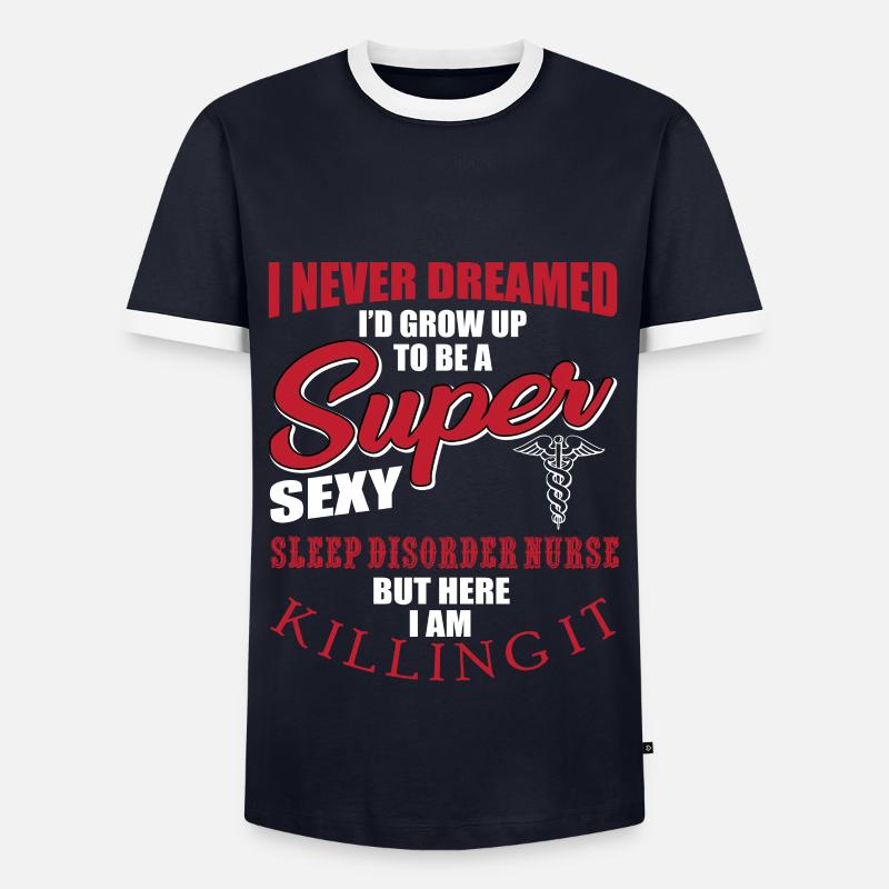 Schlaflabor Krankenschwester Spruch - Männer Kontrast-T-Shirt - Navy/Weiß