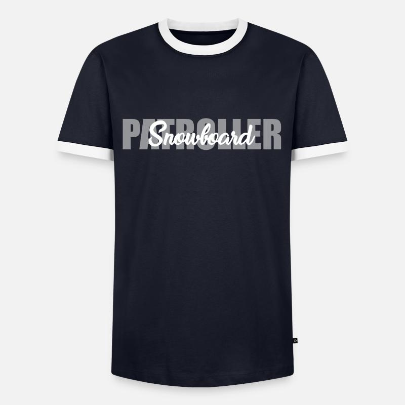 Snowboard Patroller - Männer Kontrast-T-Shirt - Navy/Weiß 