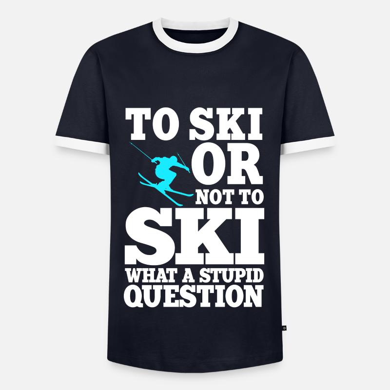 Lustiger Ski Spruch Geschenk - Männer Kontrast-T-Shirt - Navy/Weiß 