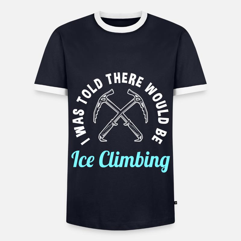 Lustiger Eisklettern Spruch - Männer Kontrast-T-Shirt - Navy/Weiß 