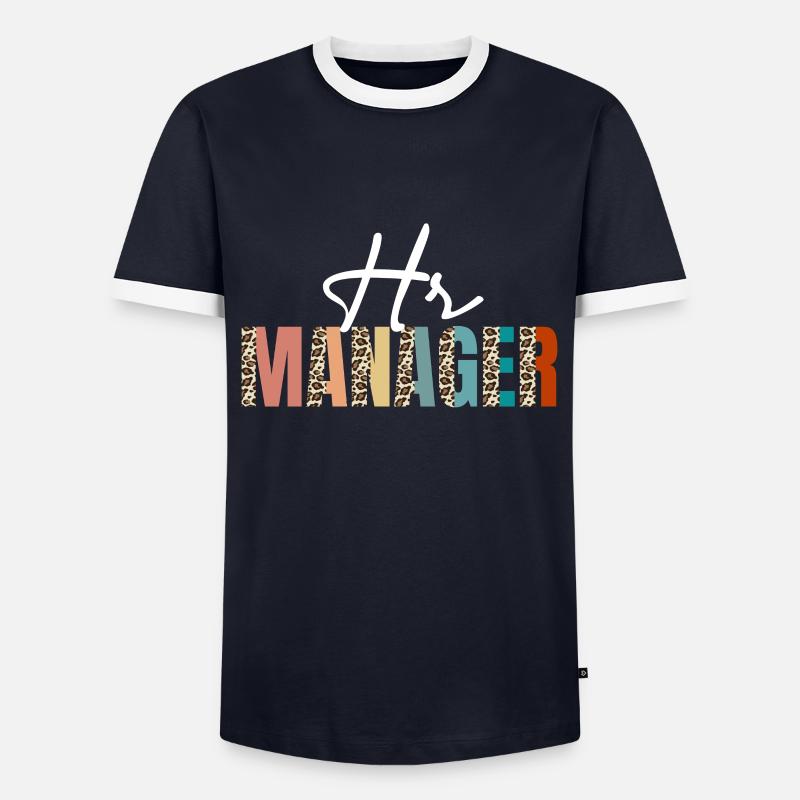 HR-Manager Leopard Pattern Human Resources - Männer Kontrast-T-Shirt - Navy/Weiß