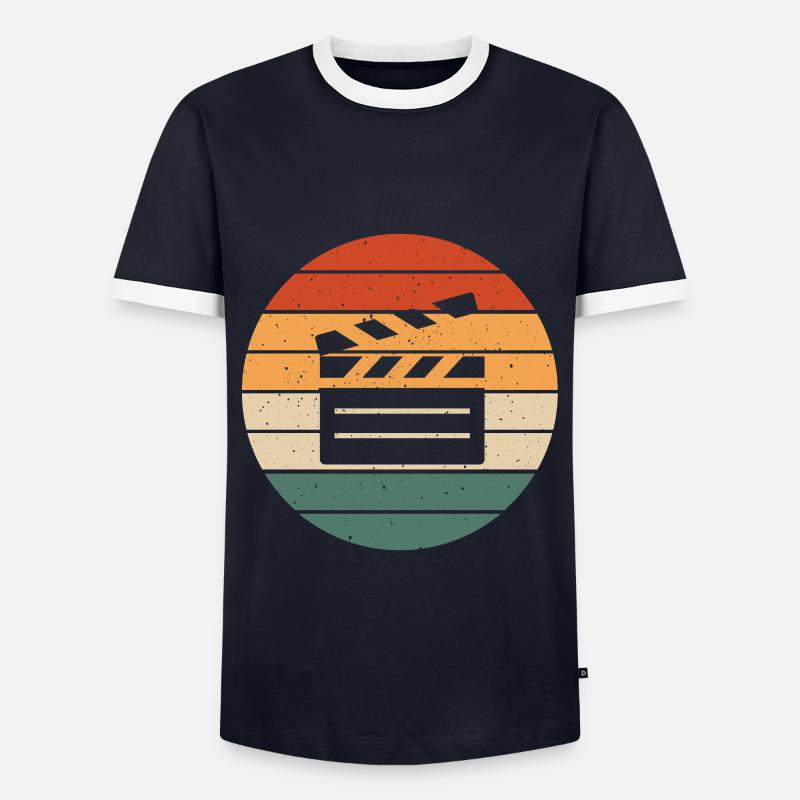 Clapperboard - Men's Ringer Shirt - navy/white