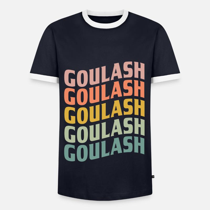 Authentisches Ungarisches Gulasch - Männer Kontrast-T-Shirt - Navy/Weiß 