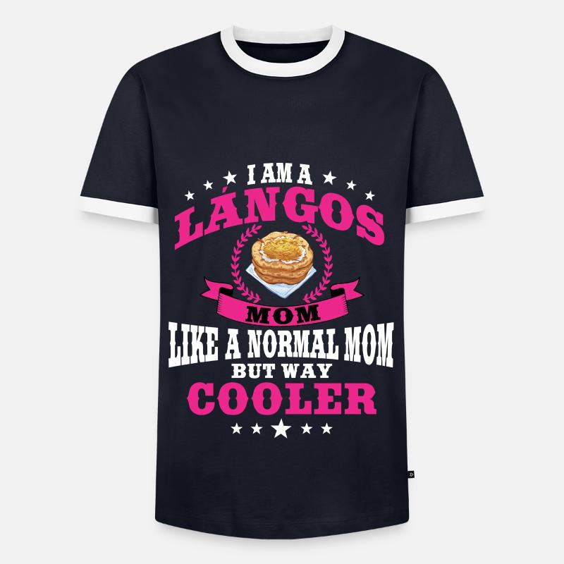 Langos Mama - Männer Kontrast-T-Shirt - Navy/Weiß 