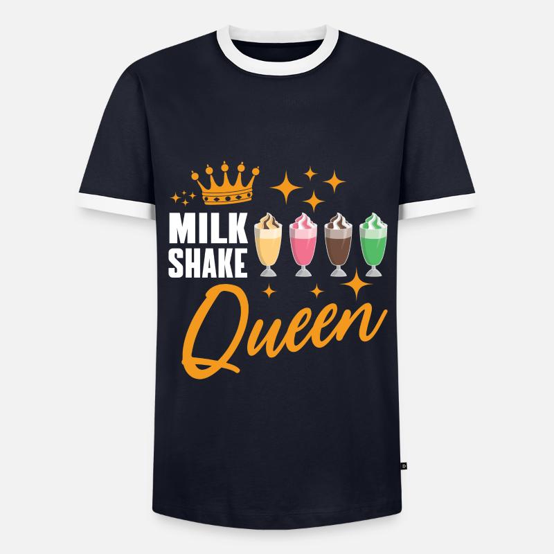 Milkshake Queen - Men's Ringer Shirt - navy/white 