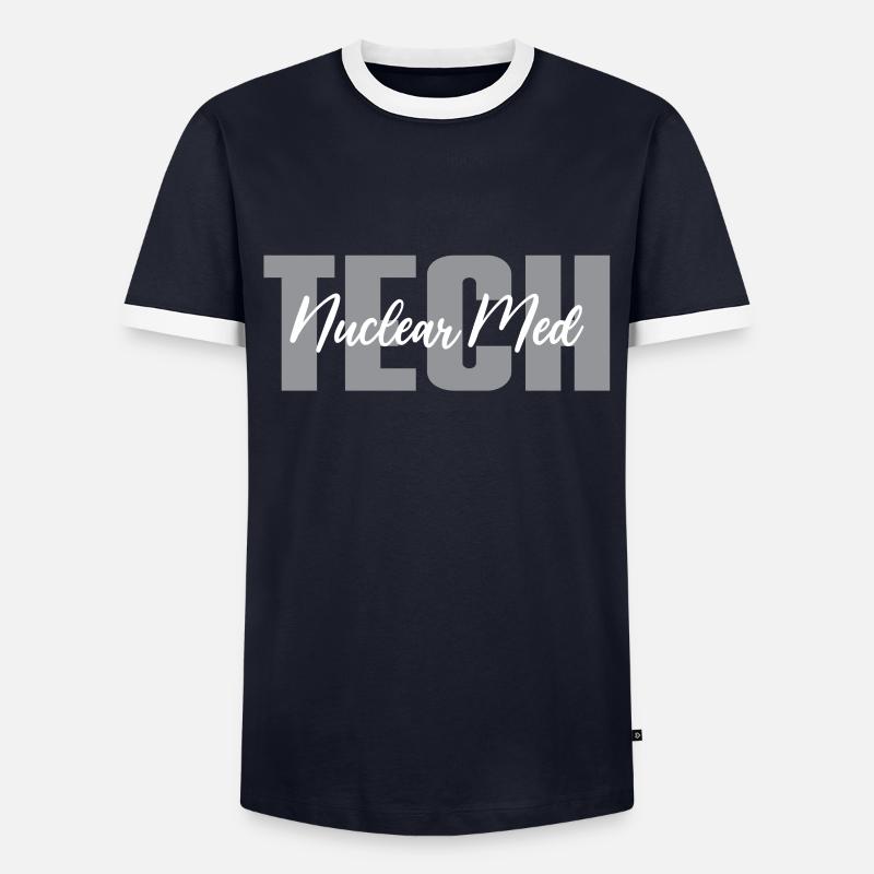 Nuklearmedizintechniker - Männer Kontrast-T-Shirt - Navy/Weiß 